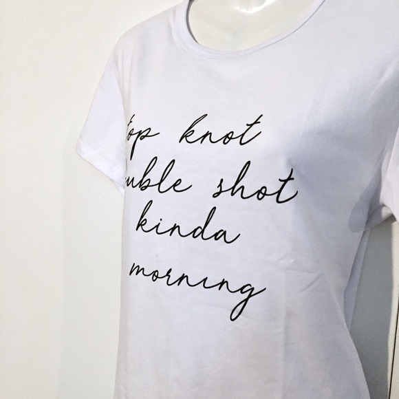 Top Knot Double Shot Funny Graphic Tee T Shirt New - Picture 7 of 8